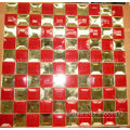 Mosaïque en verre miroir en verre diamant or rouge (HD057)